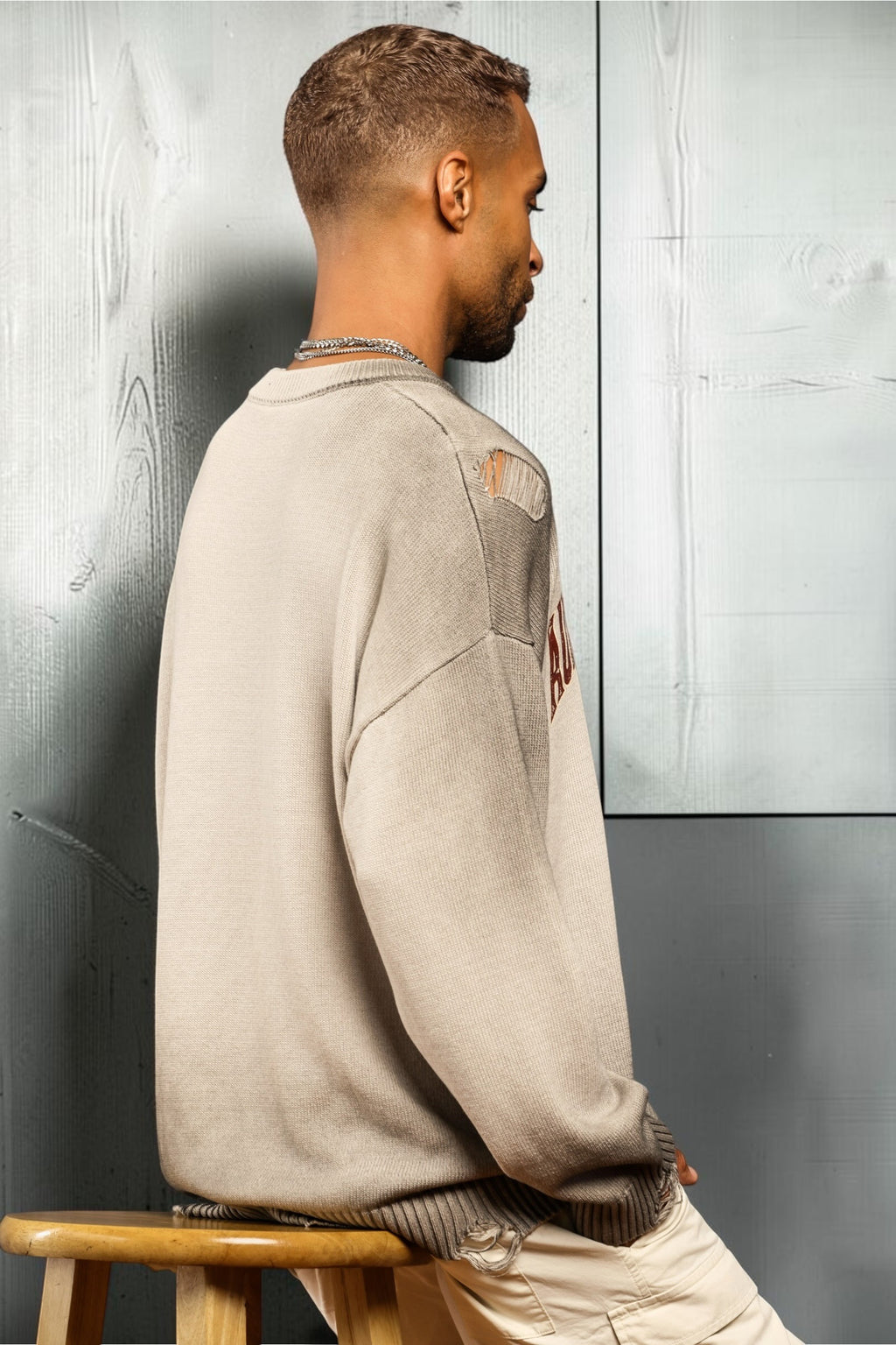 Distressed Knit Sweater