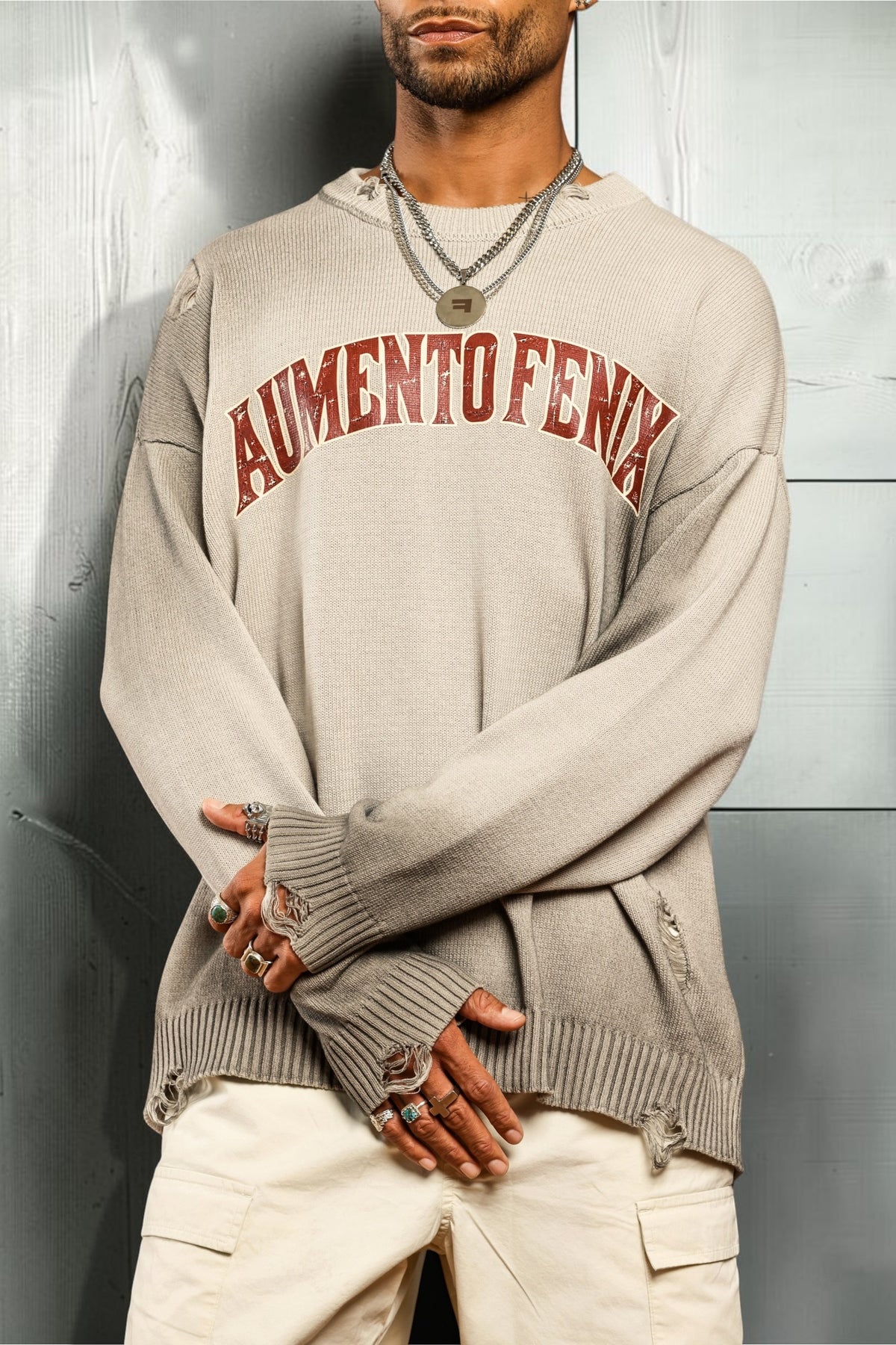Distressed Knit Sweater